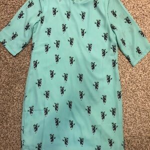 Teal koala-print dress